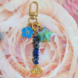 Natural Lapis Lazuli Bag Charm/Keychain